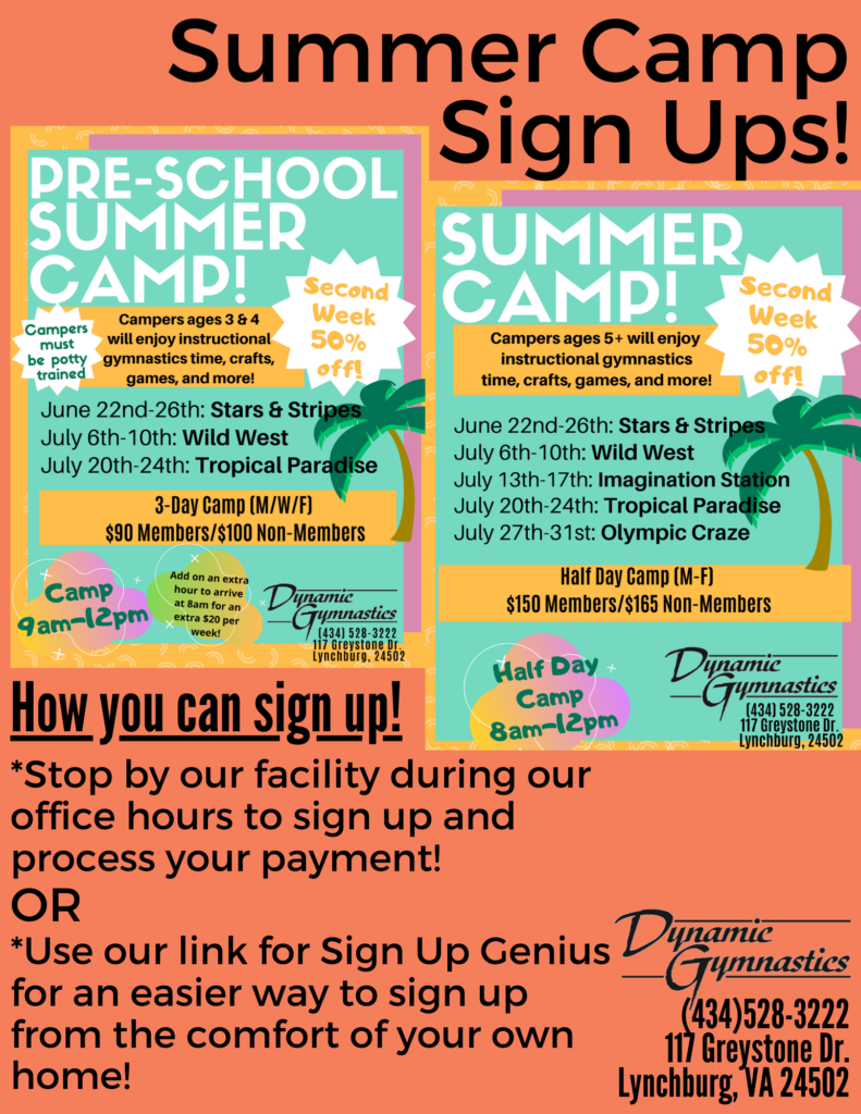 Summer-Camp-Sign-Ups-Flyer | Dynamic Gymnastics - Lynchburg, VA